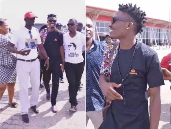 Efe Ejeba Arrives Warri For Homecoming; See How He Was Received (See Photos)